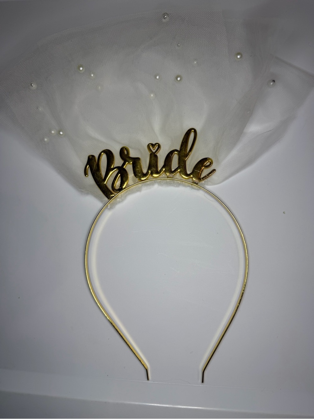 Gold "Bride" Headband with Veil